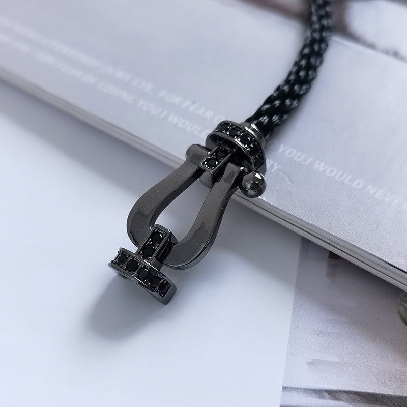[LumiVibe]FORCE LARGE SERIES HORSESHOE BLACK SAMURAI BRACELET