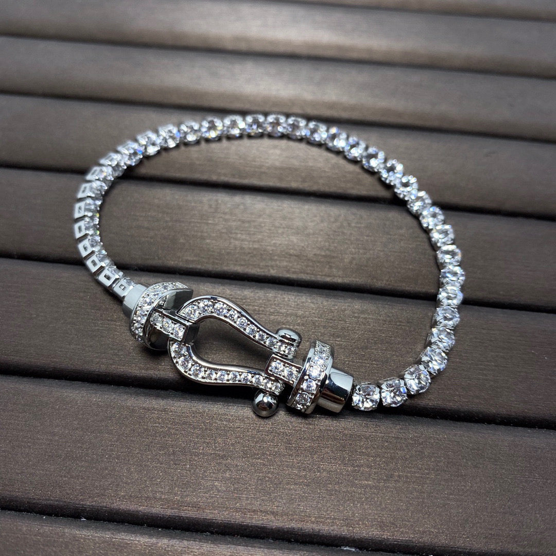 [LumiVibe]FORCE  HORSESHOE  DIAMOND TENNIS BRACELET