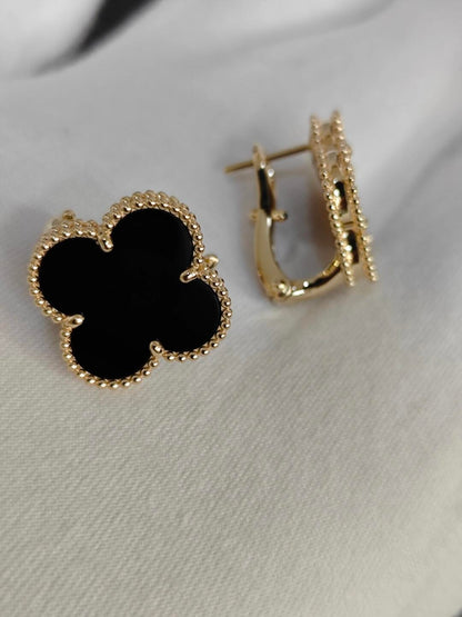 [LumiVibe]CLOVER 20MM BLACK MOP EARRINGS