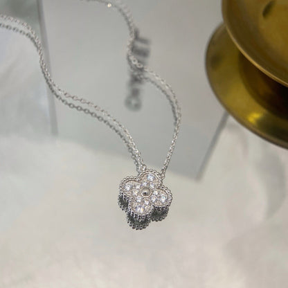 [LumiVibe]CLOVER 15MM DIAMOND SINGLE FLOWER NECKLACE