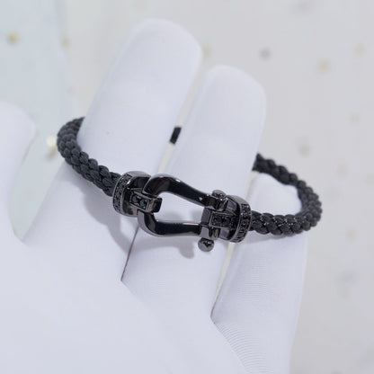 [LumiVibe]FORCE LARGE SERIES HORSESHOE BLACK SAMURAI BRACELET