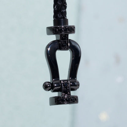 [LumiVibe]FORCE LARGE SERIES HORSESHOE BLACK SAMURAI BRACELET