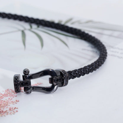[LumiVibe]FORCE LARGE SERIES HORSESHOE BLACK SAMURAI BRACELET