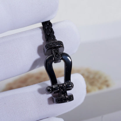 [LumiVibe]FORCE LARGE SERIES HORSESHOE BLACK SAMURAI BRACELET