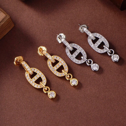 [LumiVibe]HM CHAINE DIAMOND EARRINGS