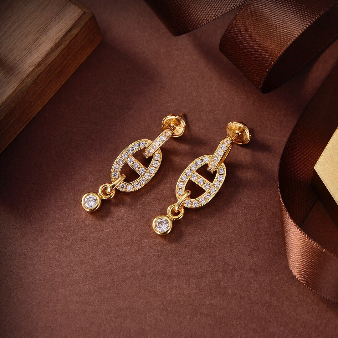 [LumiVibe]HM CHAINE DIAMOND EARRINGS