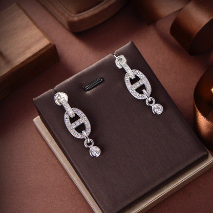 [LumiVibe]HM CHAINE DIAMOND EARRINGS