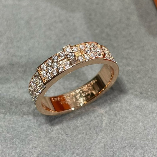 [LumiVibe]KELLY PINK GOLD DIAMOND RING