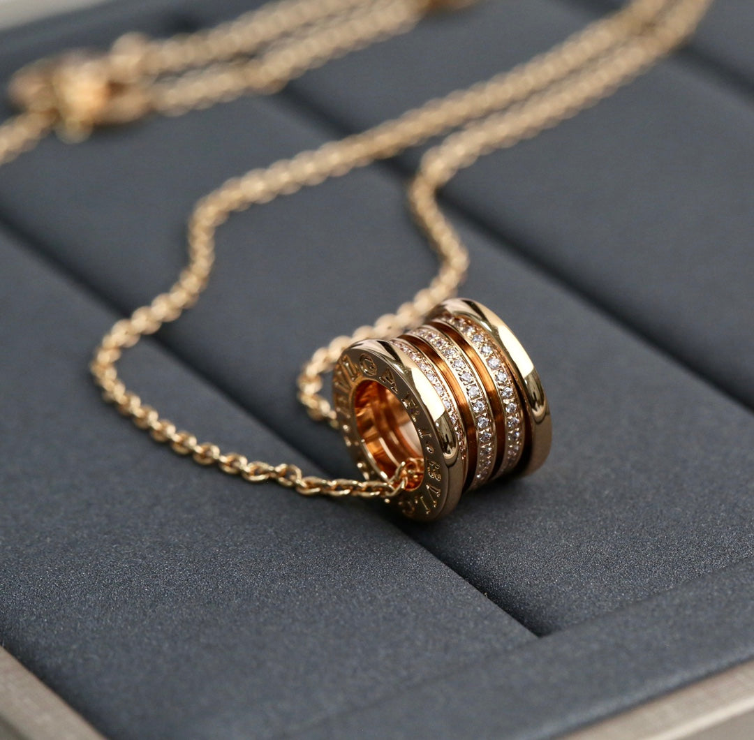 [LumiVibe]ZERO 1 PINK GOLD DIAMOND NECKLACE