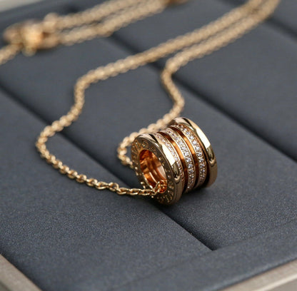 [LumiVibe]ZERO 1 PINK GOLD DIAMOND NECKLACE