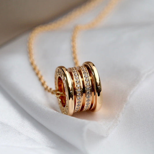 [LumiVibe]ZERO 1 PINK GOLD DIAMOND NECKLACE
