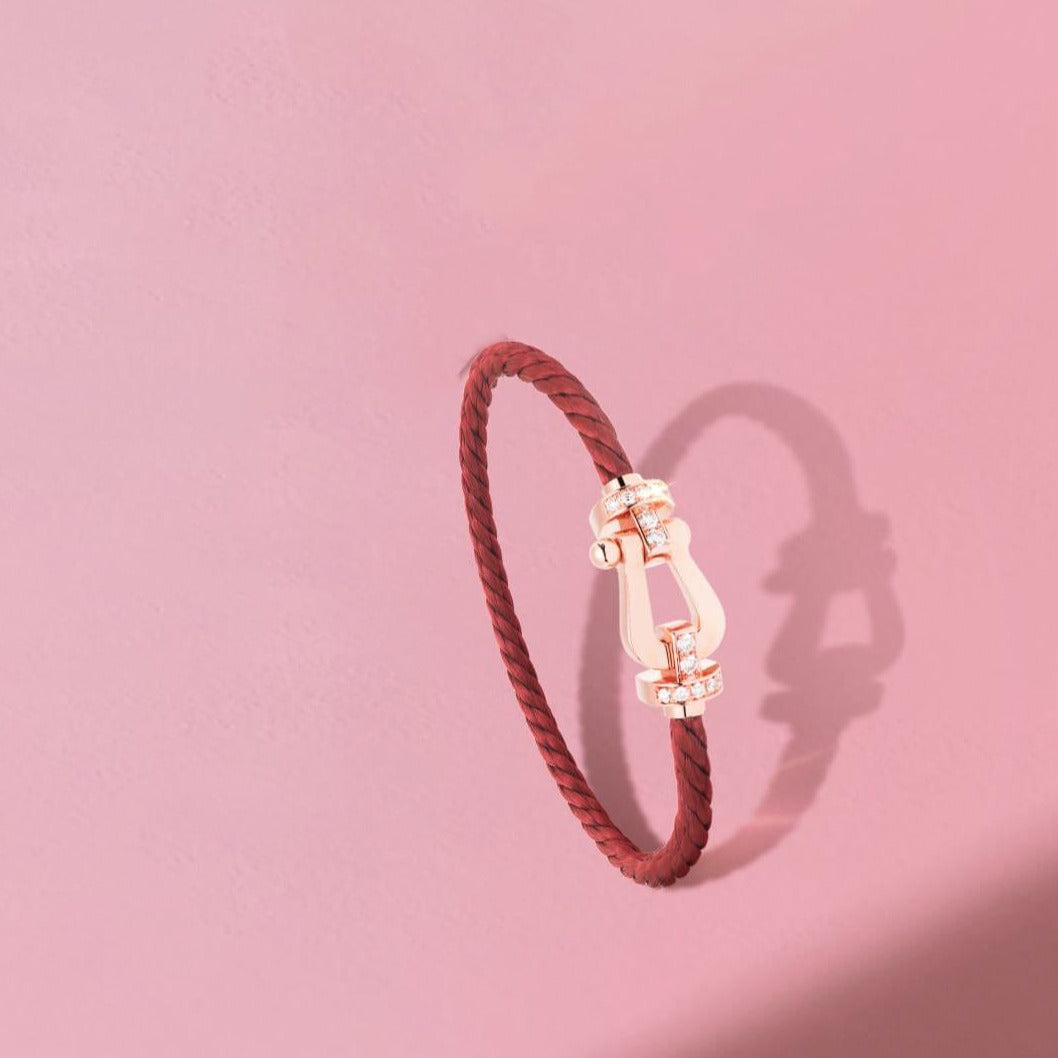 [LumiVibe]FORCE 10 HALF DIAMOND PINK GOLD RED CORDERI LARGE AND MEDIUM MODEL