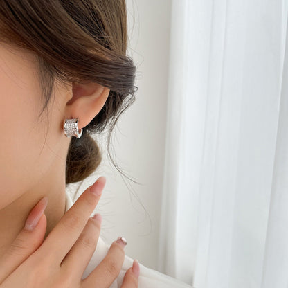 [LumiVibe]ZERO 1 DIAMOND PAVED EARRINGS