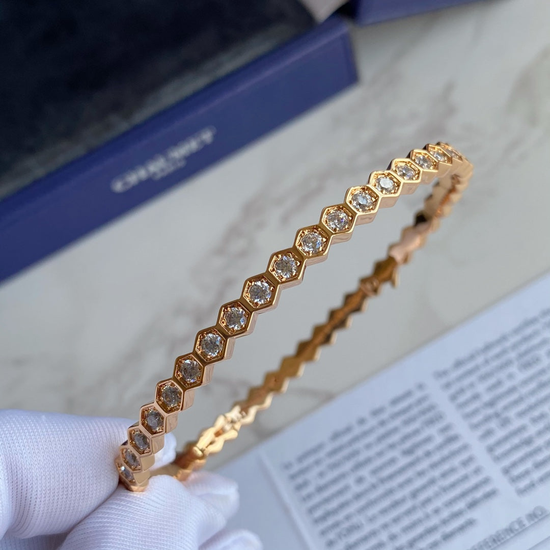 [LumiVibe]BEE LOVE GOLD BRACELET FULL DIAMOND