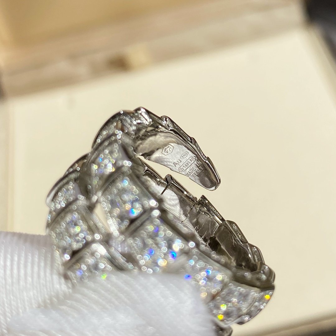 [LumiVibe]SERPENTI DOUBLE RING SILVER DIAMOND PAVED