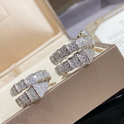 [LumiVibe]SERPENTI DOUBLE RING SILVER DIAMOND PAVED