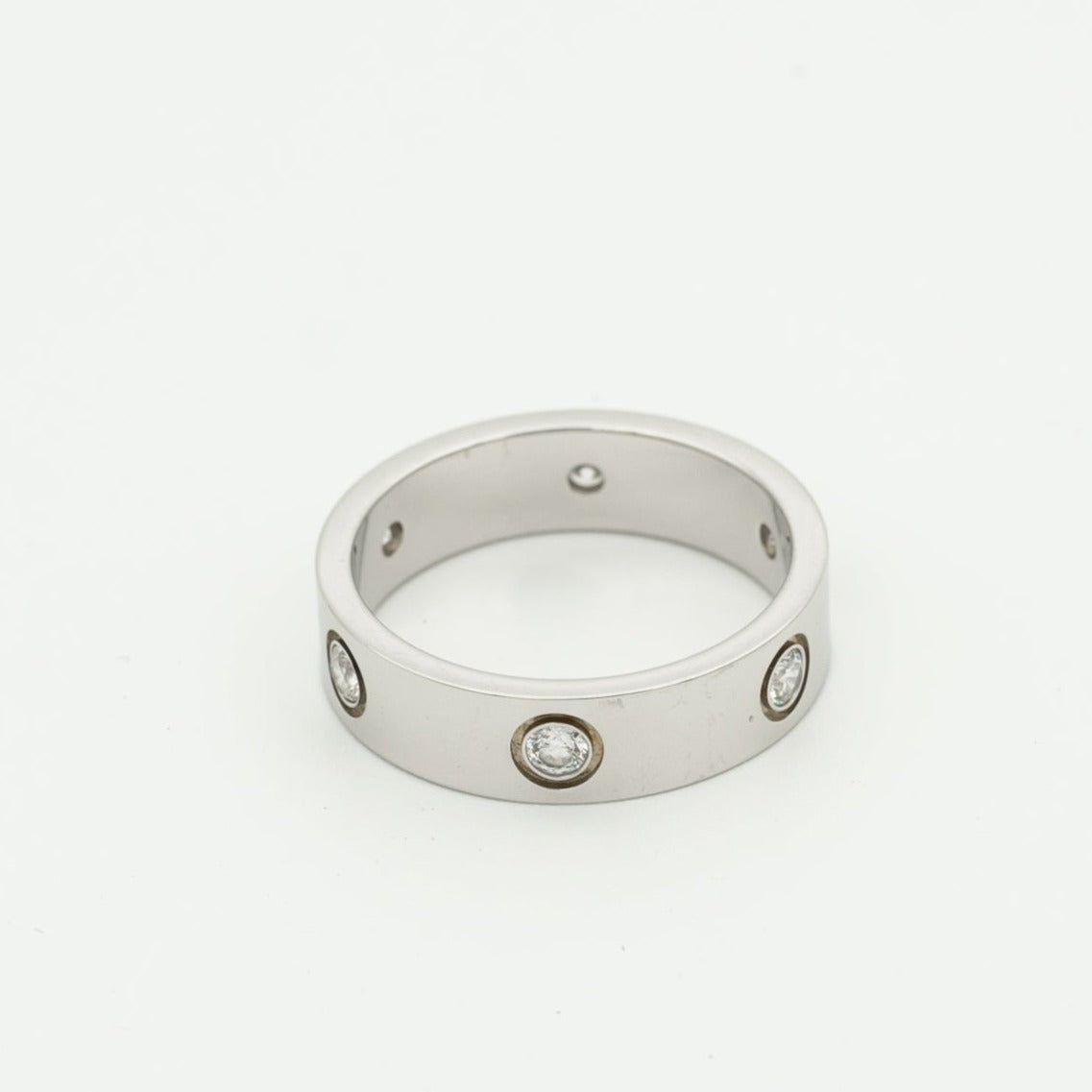 [LumiVibe]LOVE RING 5.5MM 6 DIAMONDS SILVER