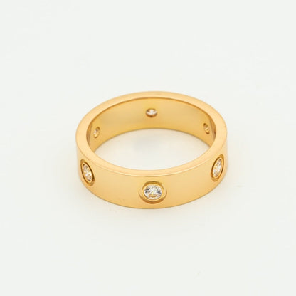 [LumiVibe]LOVE RING 5.5MM 6 DIAMONDS PINK GOLD