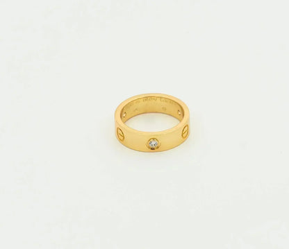 [LumiVibe]LOVE RING 5.5MM 3 DIAMONDS GOLD
