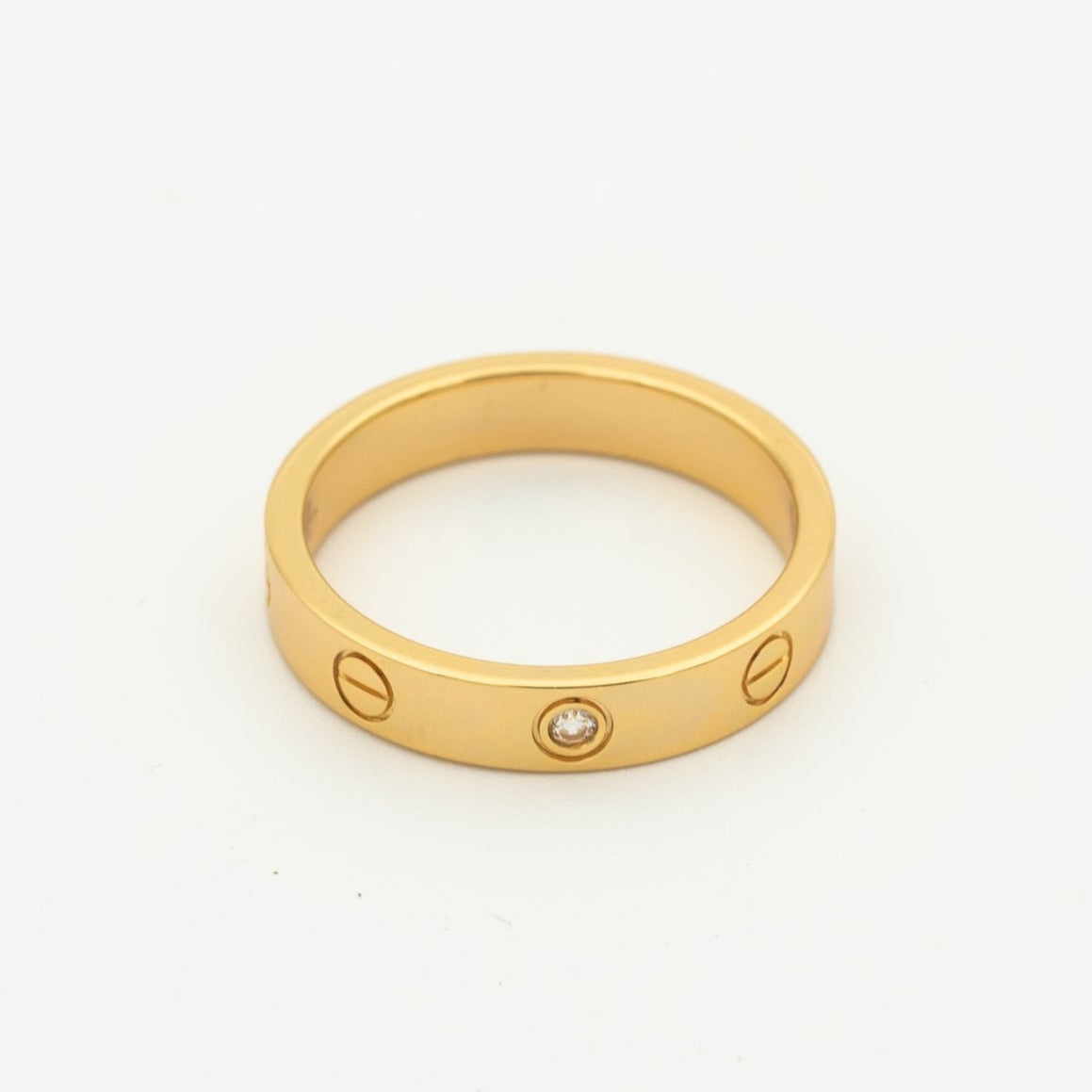 [LumiVibe]LOVE RING 4MM 1 DIAMOND PINK GOLD