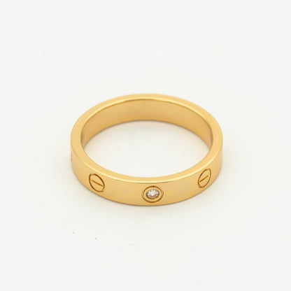 [LumiVibe]LOVE RING 4MM 1 DIAMOND PINK GOLD