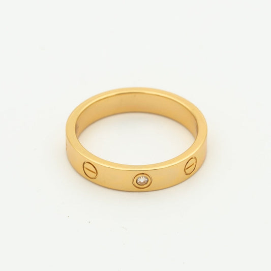 [LumiVibe]LOVE RING 4MM 1 DIAMOND PINK GOLD