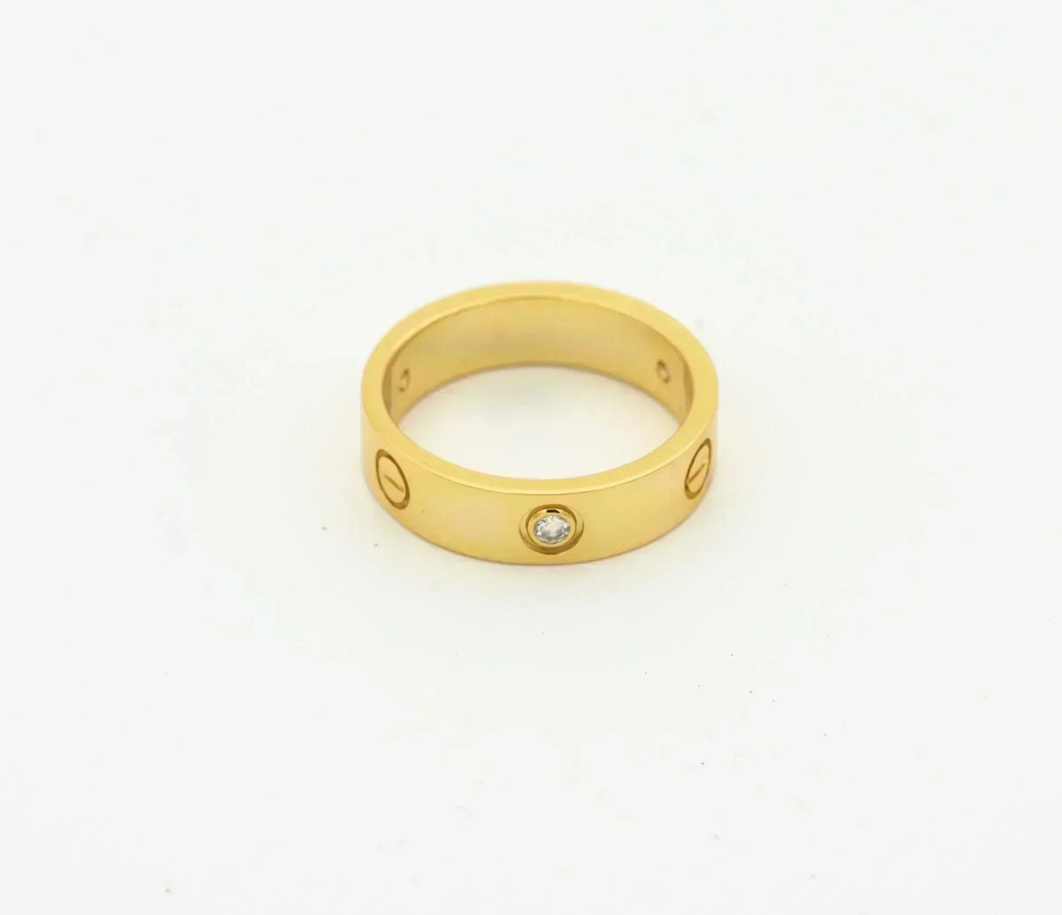 [LumiVibe]LOVE RING 4MM 1 DIAMOND GOLD