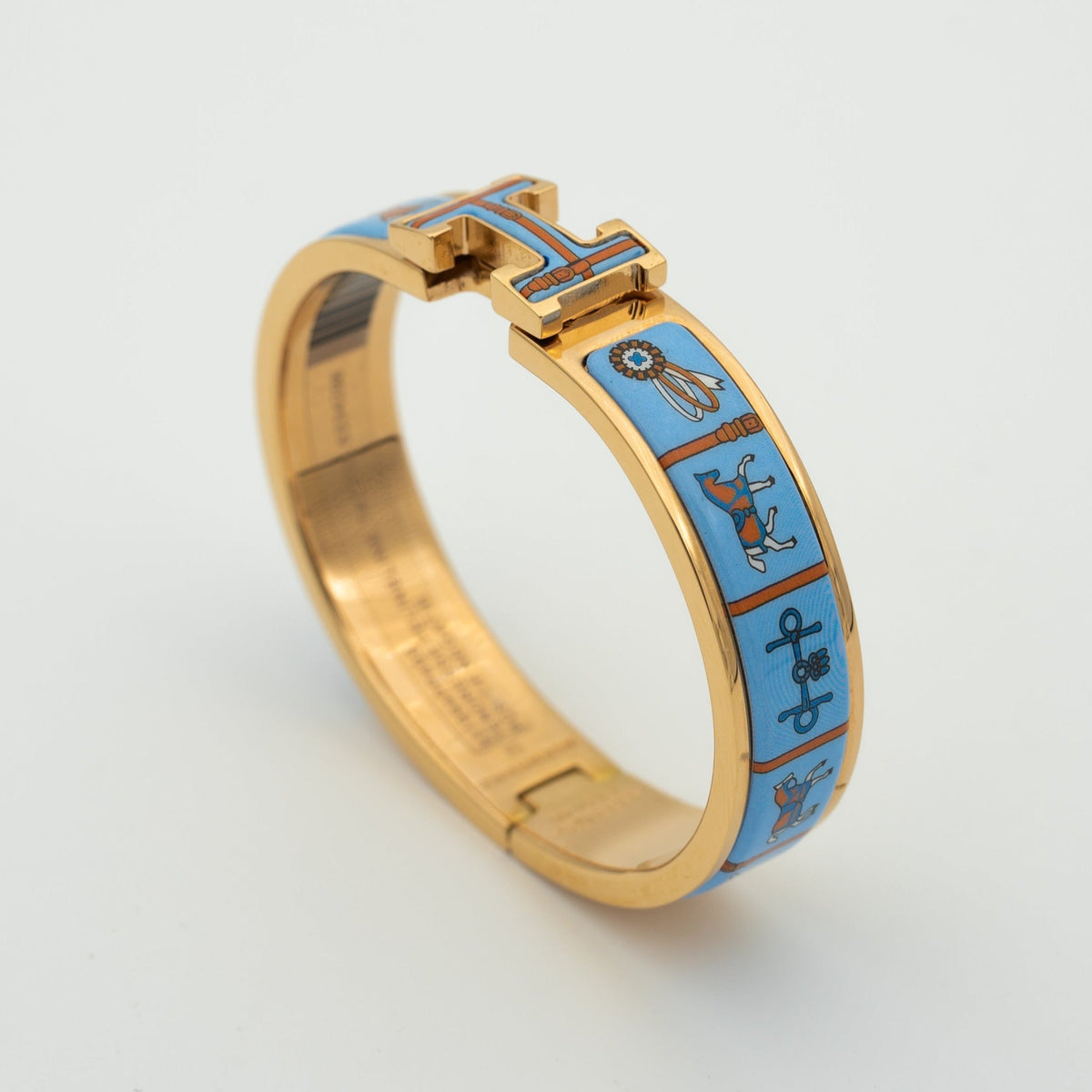 [LumiVibe]H PINK GOLD BRACELET BLUE CERAMIC