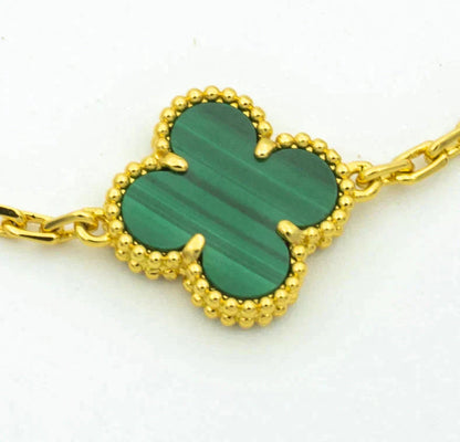 [LumiVibe] CLOVER 5 MOTIF MALACHITE BRACELET COLLECTION