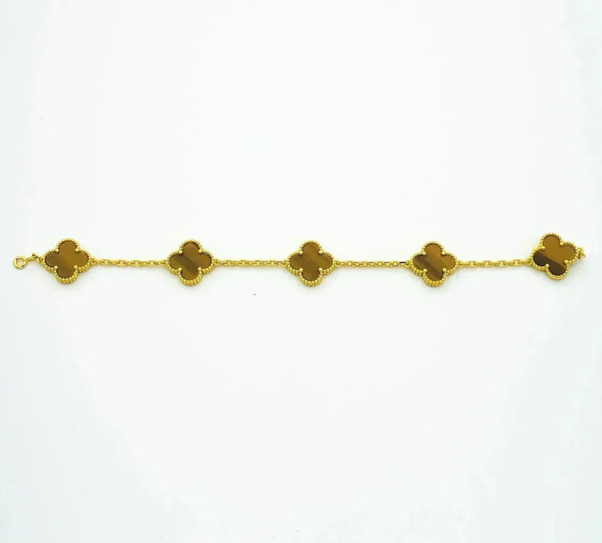 [LumiVibe] CLOVER 5 MOTIFS TIGER EYE BRACELET COLLECTION