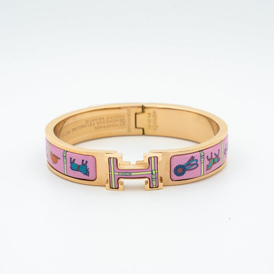 [LumiVibe]H PINK GOLD BRACELET PINK CERAMIC