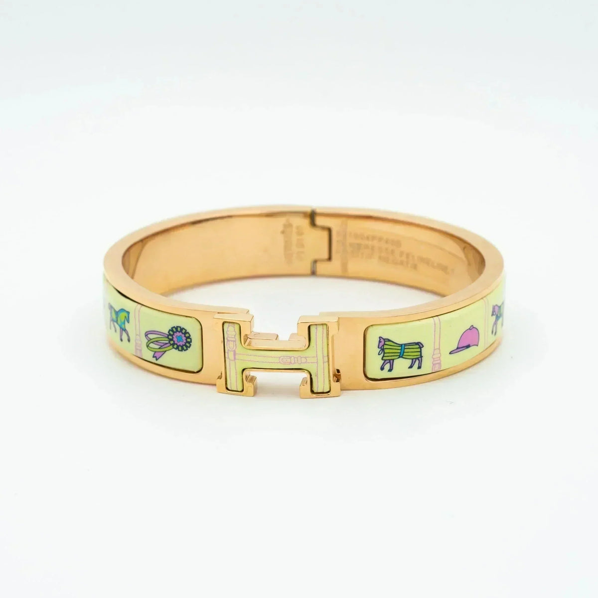 [LumiVibe]H PINK GOLD BRACELET CREAM CERAMIC
