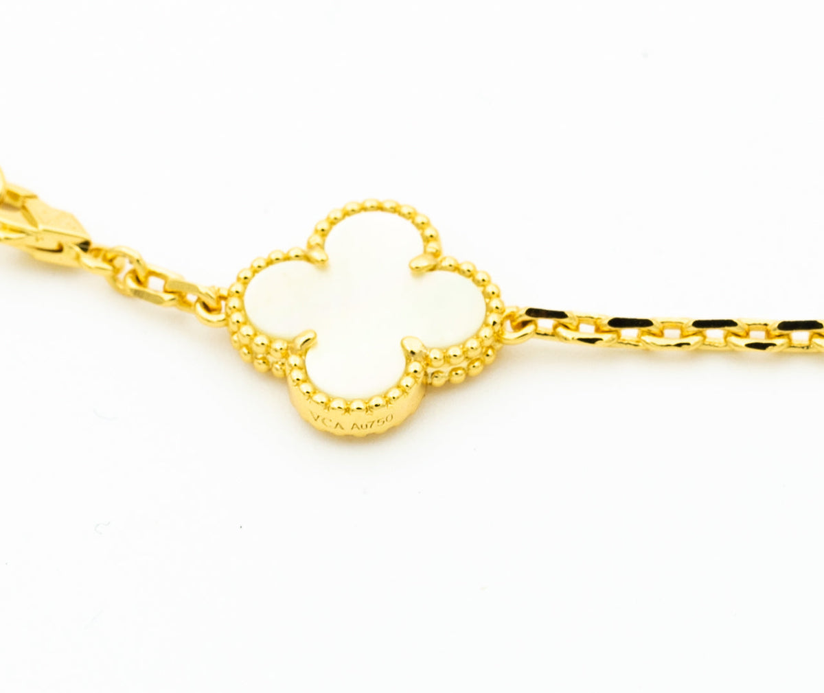 [LumiVibe]CLOVER BRACELET 5 MOTIFS ONYX MOP