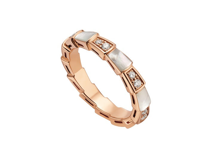 [LumiVibe]SERPENTI RING PINK GOLD DIAMOND MOP 3MM
