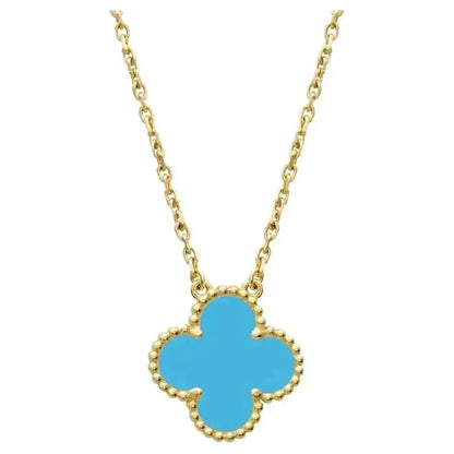 [LumiVibe]CLOVER 15MM VINTAGE TURQUOISE NECKLACE