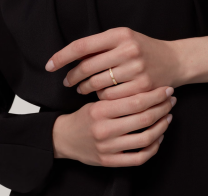 [LumiVibe]LOVE RING 2.6mm-wide full-diamond ring Gold
