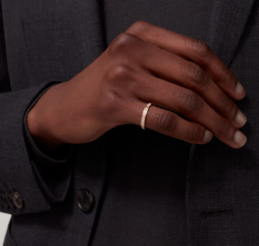 [LumiVibe]LOVE RING 2.6mm-wide full-diamond ring Gold