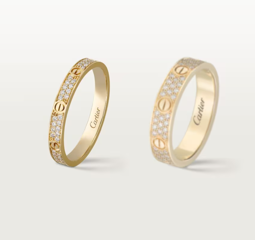 [LumiVibe]LOVE RING 2.6mm-wide full-diamond ring Gold