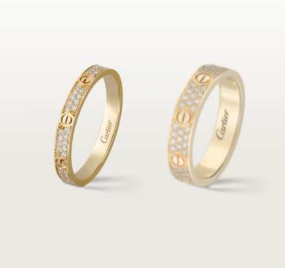 [LumiVibe]LOVE RING 2.6mm-wide full-diamond ring Gold