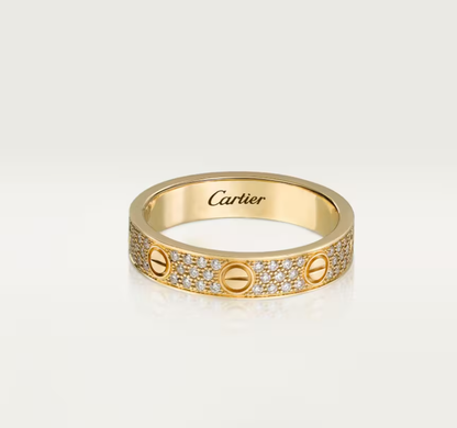 [LumiVibe]LOVE RING 4mm-wide full-diamond ring GOLD