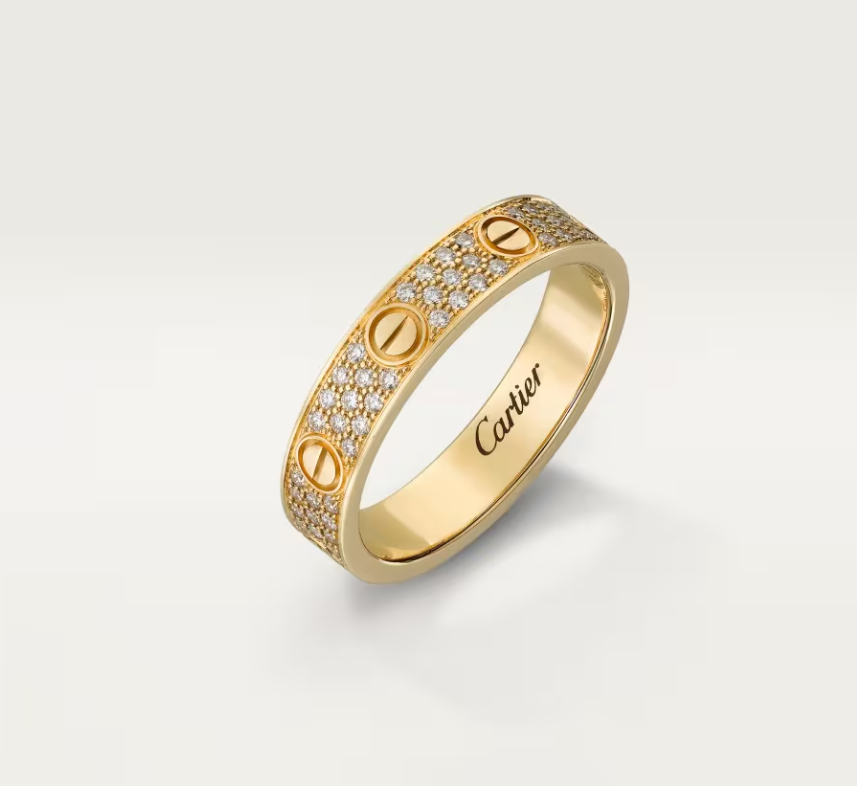 [LumiVibe]LOVE RING 4mm-wide full-diamond ring GOLD