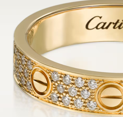 [LumiVibe]LOVE RING 4mm-wide full-diamond ring GOLD