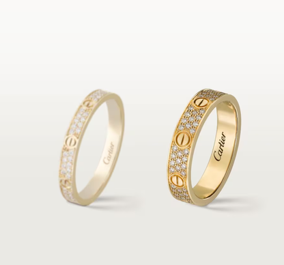 [LumiVibe]LOVE RING 4mm-wide full-diamond ring GOLD