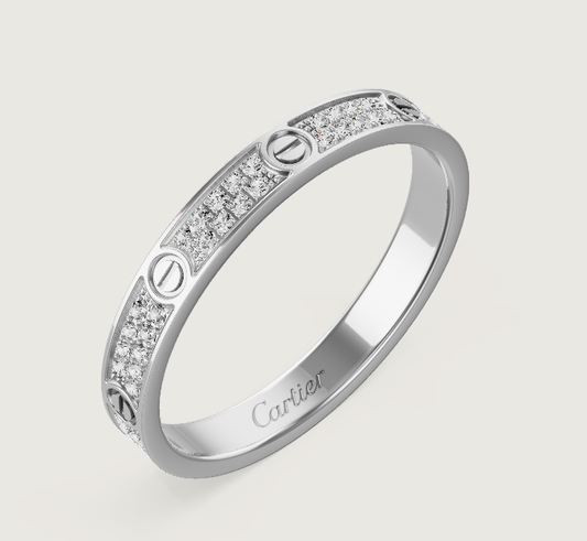 [LumiVibe]LOVE RING 2.6mm-wide full-diamond ring silver