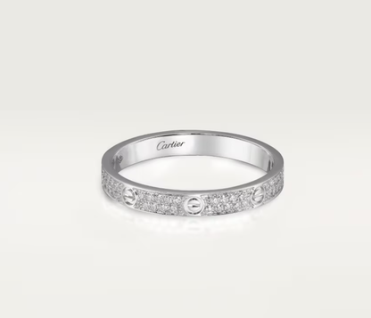 [LumiVibe]LOVE RING 2.6mm-wide full-diamond ring silver