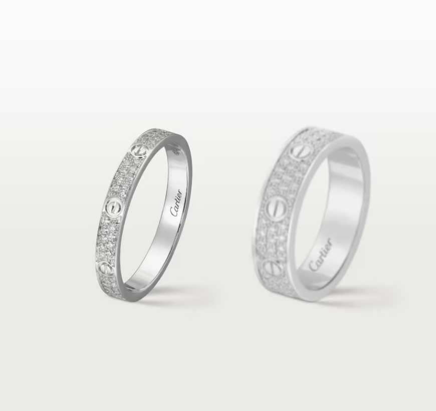 [LumiVibe]LOVE RING 2.6mm-wide full-diamond ring silver