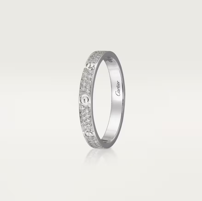 [LumiVibe]LOVE RING 2.6mm-wide full-diamond ring silver