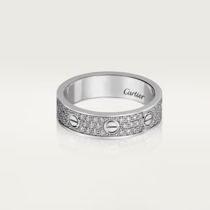 [LumiVibe]LOVE RING 4mm-wide full-diamond ring silver