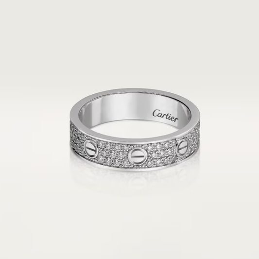 [LumiVibe]LOVE RING 4mm-wide full-diamond ring silver