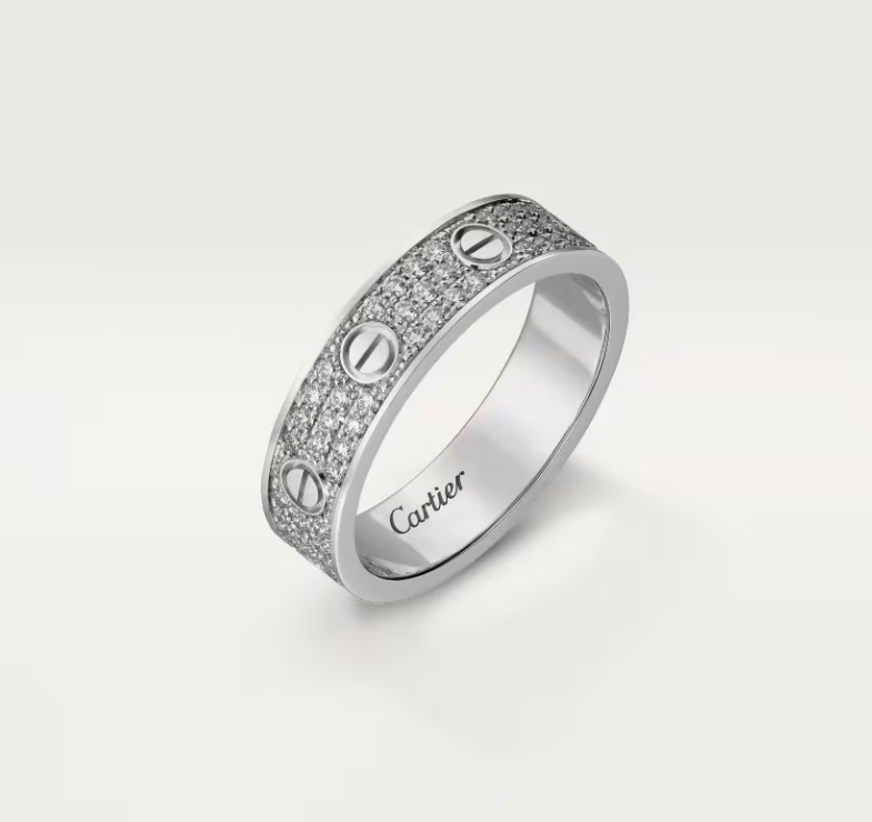 [LumiVibe]LOVE RING 4mm-wide full-diamond ring silver